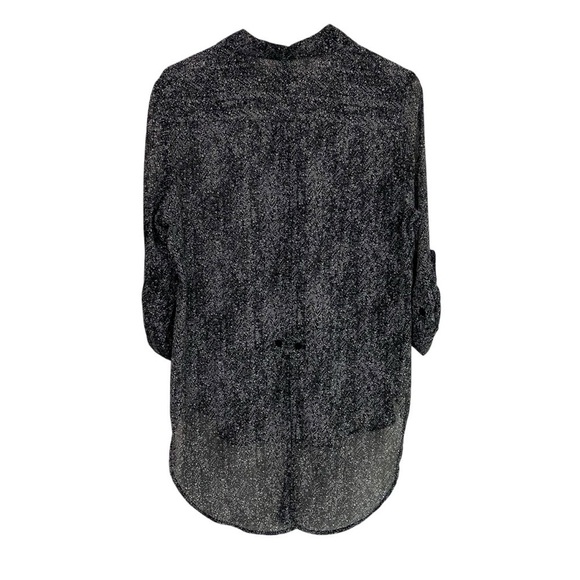 CLARA SUN WOO - SIZE SMALL - DARK NAVY / BLACK WITH WHITE SHEER GEO. PRINT B15 - Picture 5 of 13